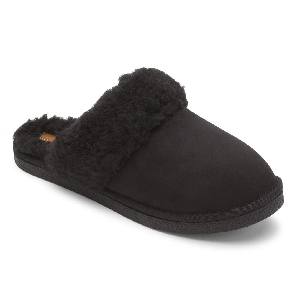 Rockport Singapore Womens Slippers - truTECH Veda Slide Black - ZT8159723